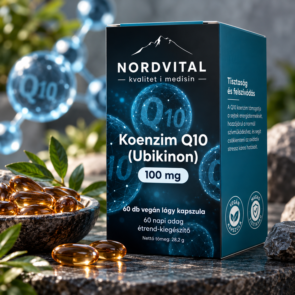 Nordvital Koenzim Q10 (Ubikinon) 100mg - 60db kapszula